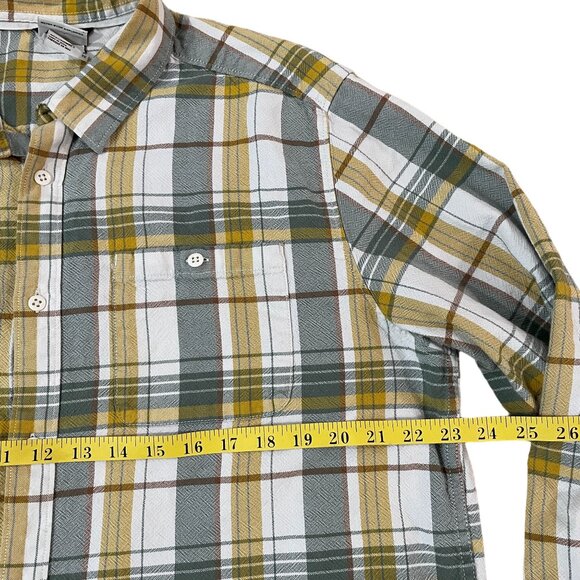 The North Face Hiking Shirt Men's Size XL Plaid Button-Down Green Yellow & White - Picture 3 of 6